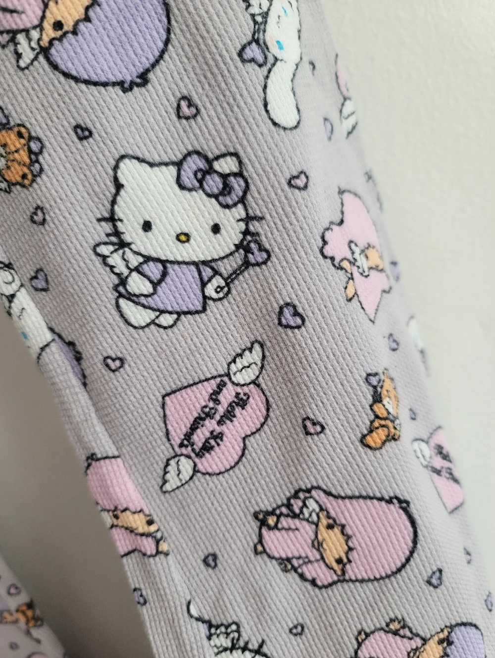 Hello‎ Kitty and Friends Sanrio Forever 21 Waffle Knit Flared Pajama Pants Lace